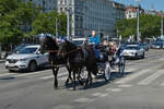 Bei herrlichem Wetter macht es Spa mit solch einem Pferde Gespann eine Rundfahrt durch die Straen von Wien zu unternehmen.