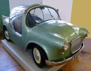 Grohsbach, Eigenbau-Kleinwagen, Baujahr 1953, 248ccm, 12PS, Vmax.90Km/h, Besonderheit : patentierte Vierradlenkung, gebaut wurde nur ein Fahrzeug von Alfred Grohsbach in Tamm/Wrttemberg,