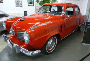 Studebaker, US-amerikanischer PKW von 1951, V8-Motor, 3800ccm, 120PS, Vmax.170Km/h, gebaut wurden 124.280 Fahrzeuge, Auto&Uhrenwelt Schramberg, Jan.2024 