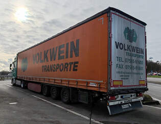 =DAF XG+ 530-Sattelzug der Spediotion VOLKWEIN rastet im Januar an der A 5