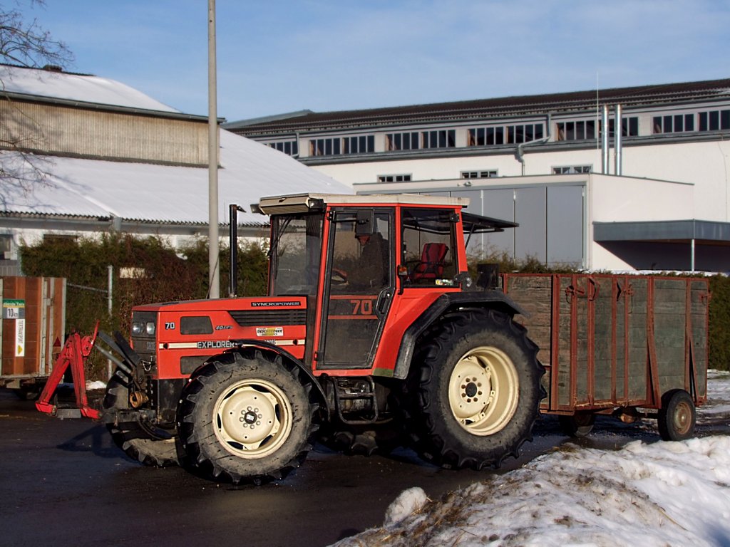 SAME-EXPLORER-II-70 mit Einachsviehtransportanhnger;101221