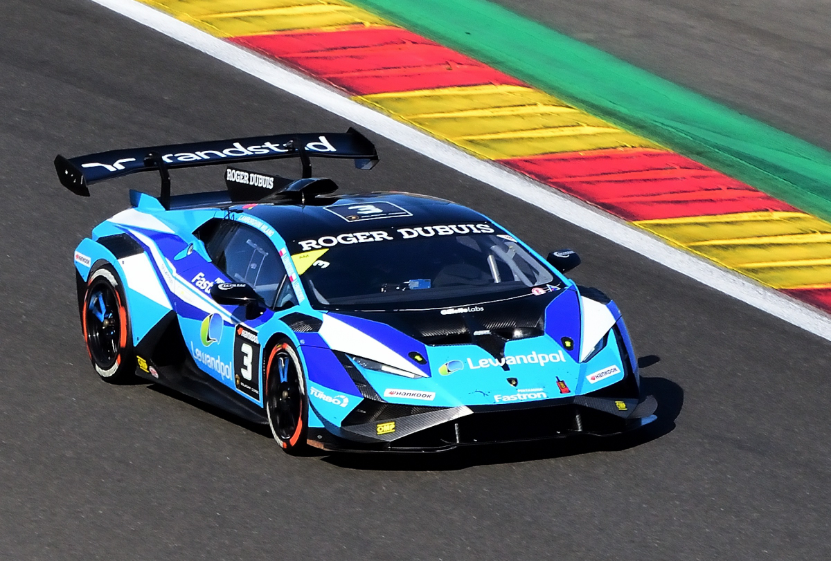 #26 Lamborghini Huracan Super Trofeo EVO2A, Fahrer: Claude-Yves Gosselin und Joran Leneutre, Team: Iron Lynx, Lamborghini Super Trofeo Europe eine der am stärksten umkämpften Markenmeisterschaften der Welt, im Rahmenprogramm der FIA WEC 6h Spa Francorchamps am 11.5.2024 HURACÁN SUPER TROFEO EVO2