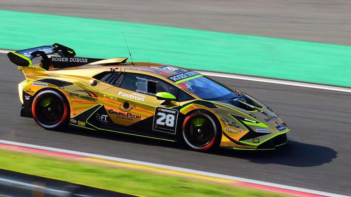 #28 Lamborghini Huracan Super Trofeo EVO2A, Fahrer: A. Bonduel, Team: BDR Competition by Grupo Prom,  Lamborghini Super Trofeo Europe eine der am stärksten umkämpften Markenmeisterschaften der Welt, im Rahmenprogramm der FIA WEC 6h Spa Francorchamps am 11.5.2024