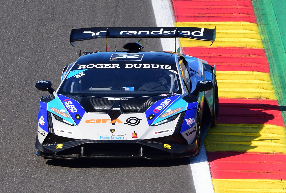 #32 Lamborghini Huracan Super Trofeo EVO2A, Fahrer: Petar Matić und Paolo Biglieri, AUTO SPORT RACING SERVICE, Lamborghini Super Trofeo Europe eine der am stärksten umkämpften Markenmeisterschaften der Welt, im Rahmenprogramm der FIA WEC 6h Spa Francorchamps am 11.5.2024 HURACÁN SUPER TROFEO EVO2