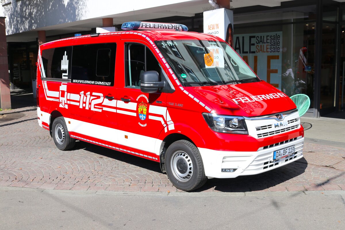 Berufsfeuerwehr Darmstadt MAN TGE MTW am 07.09.24 beim Blaulichttag in Darmstadt