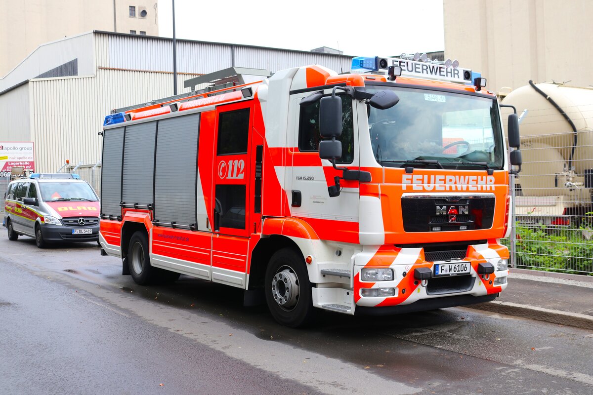 Berufsfeuerwehr Frankfurt am Main MAN TGM HLF20/16 am 21.07.24 in Frankfurt am Main beim Tag der offenen Tür der Wache 40