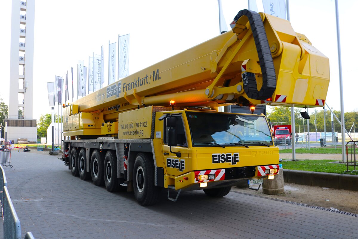 EISELE AG FAUN Wumag Elevant WT1000 Arbeitsbühne mit 103 Meter am 24.08.24 beim Leistungsvergleich Höhenrettung in Frankfurt am Main
