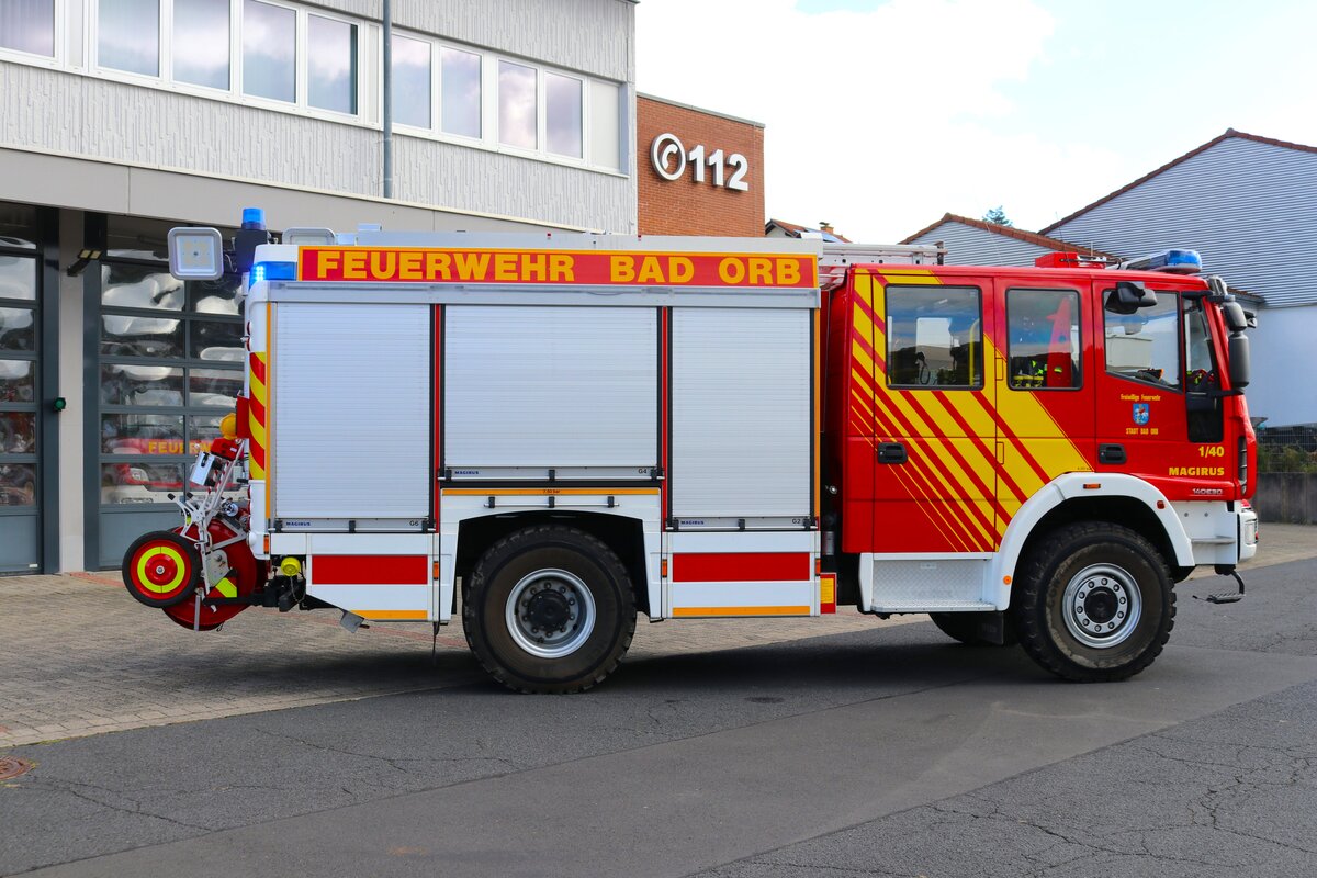 Feuerwehr Bad Orb IVECO MAGIRUS StlF20/25 (Florian Bad Orb 1/40) am 29.09.24 bei einen Fototermin. Danke für das tolle Fotoshooting