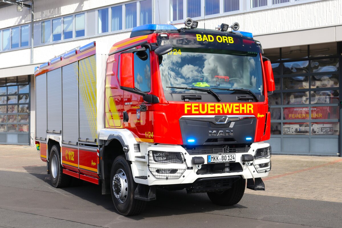 Feuerwehr Bad Orb MAN TGM TLF4000 (Florian Bad Orb 1/24) am 29.09.24 bei einen Fototermin. Danke für das tolle Fotoshooting