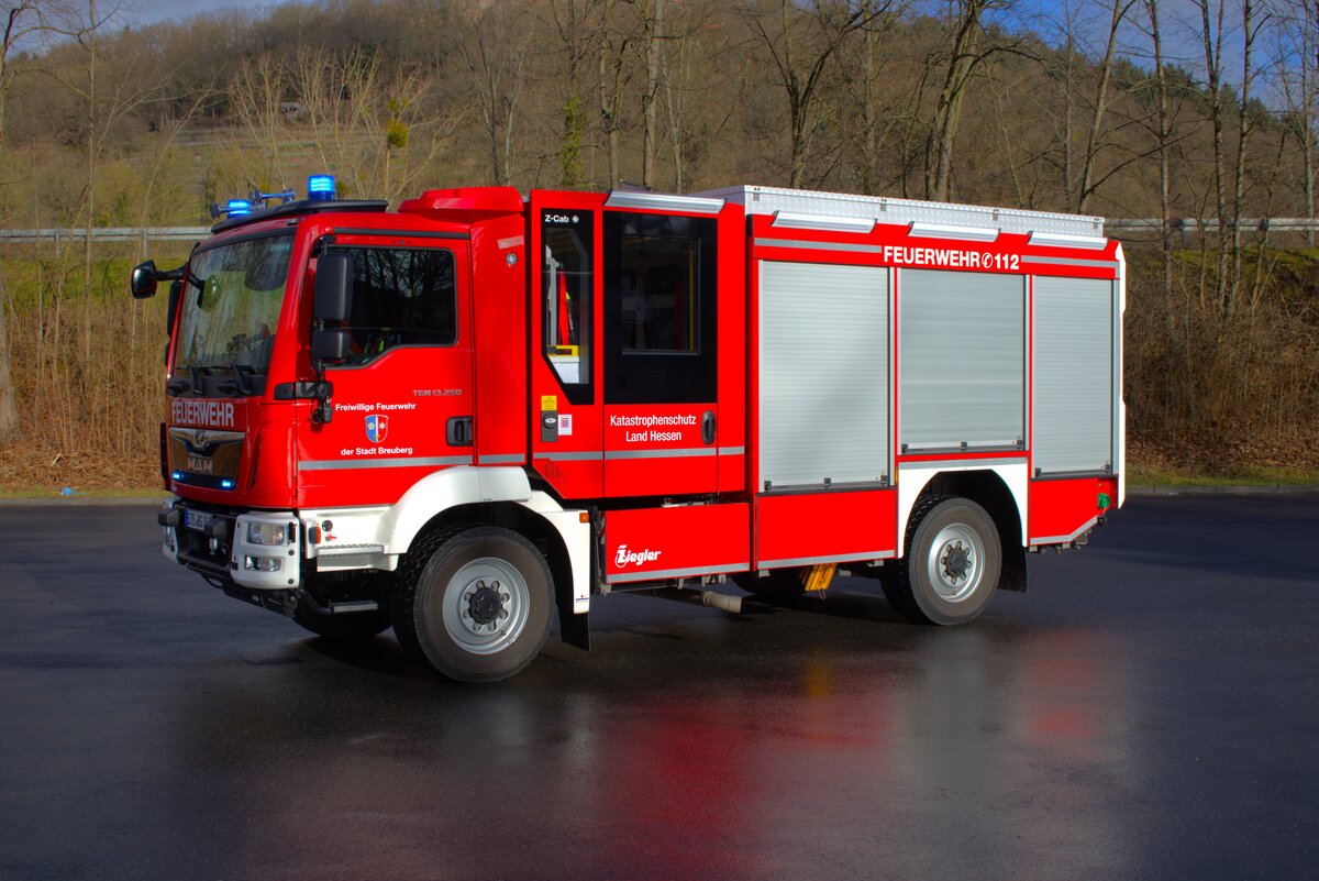 Feuerwehr Breuberg-Neustadt im Odenwald MAN TGM LF10 Kats (Florian Breuberg 3/43) am 26.01.25 bei einen Fototermin. Danke für das tolle Shooting