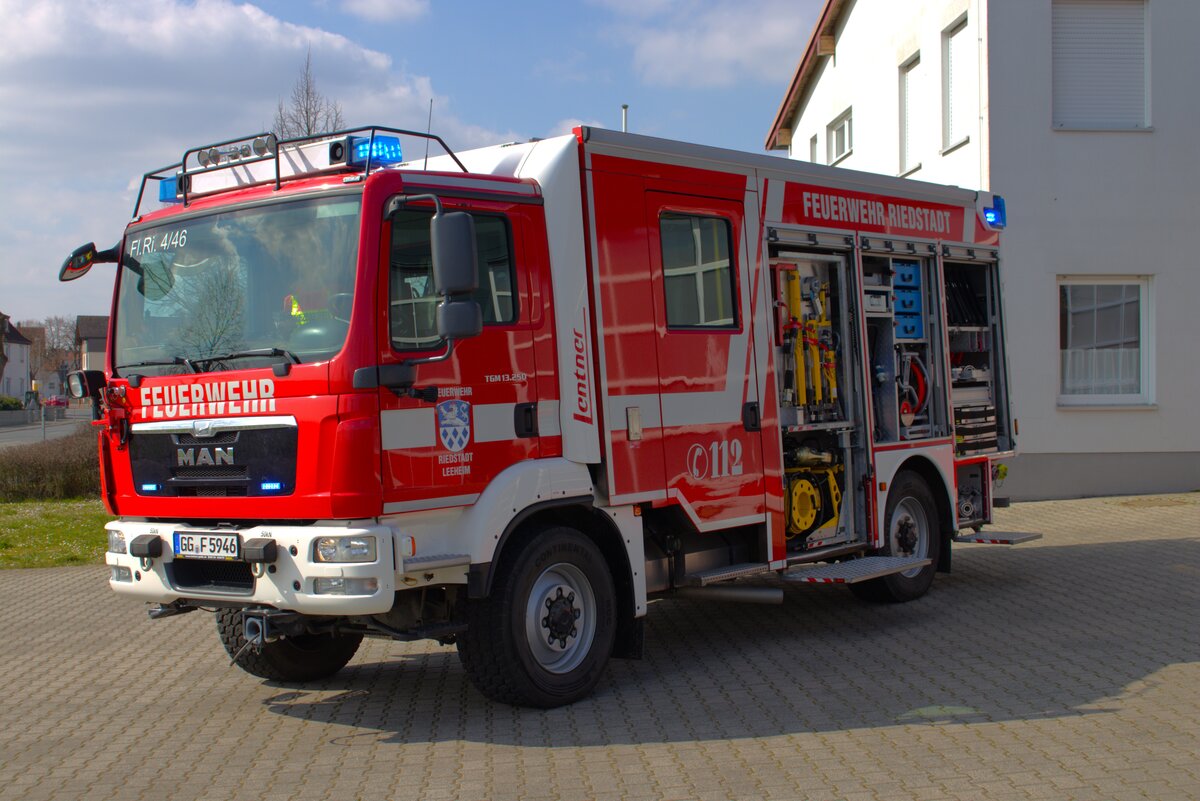 Feuerwehr Riedstadt Leeheim MAN TGM HLF20 (Florian Riedstadt 4/46) am 15.03.25 bei einen Fototermin. Danke für das tolle Shooting