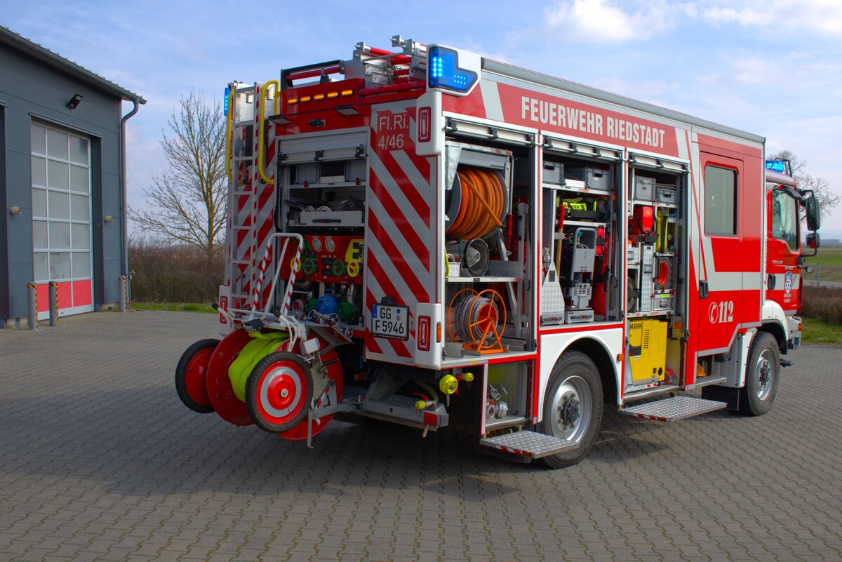 Feuerwehr Riedstadt Leeheim MAN TGM HLF20 (Florian Riedstadt 4/46) am 15.03.25 bei einen Fototermin. Danke für das tolle Shooting