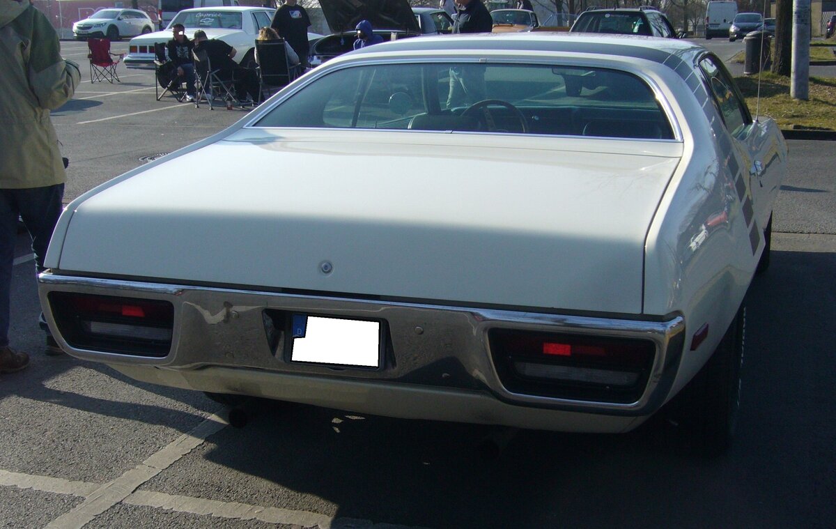 Heckansicht eines Plymouth Roadrunner aus dem Jahr 1971. Oldtimerbrunch am Cafe del sol in Gelsenkirchen am 09.03.2025.