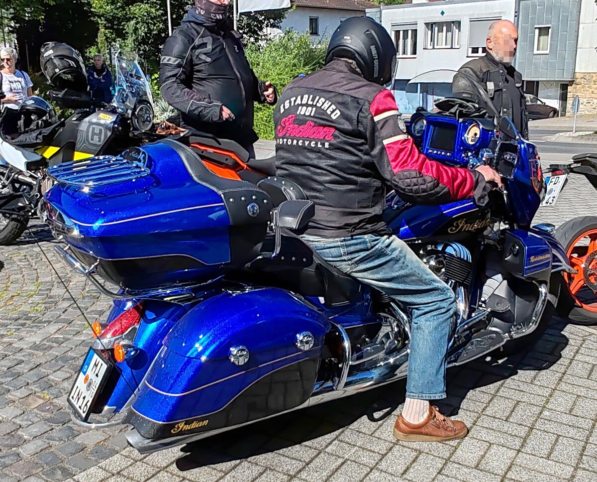 =Indian steht abfahrbereit zur geführten Tour vom Konrad-Zuse-Hotel in Hünfeld, 07-2024