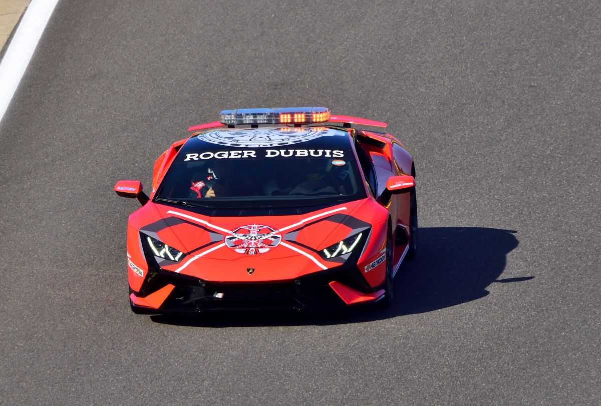 Lamborghini HURACAN LP610-4 Safetycar, der Lamborghini Super Trofeo Europe eine der am stärksten umkämpften Markenmeisterschaften der Welt, im Rahmenprogramm der FIA WEC 6h Spa Francorchamps am 11.5.2024