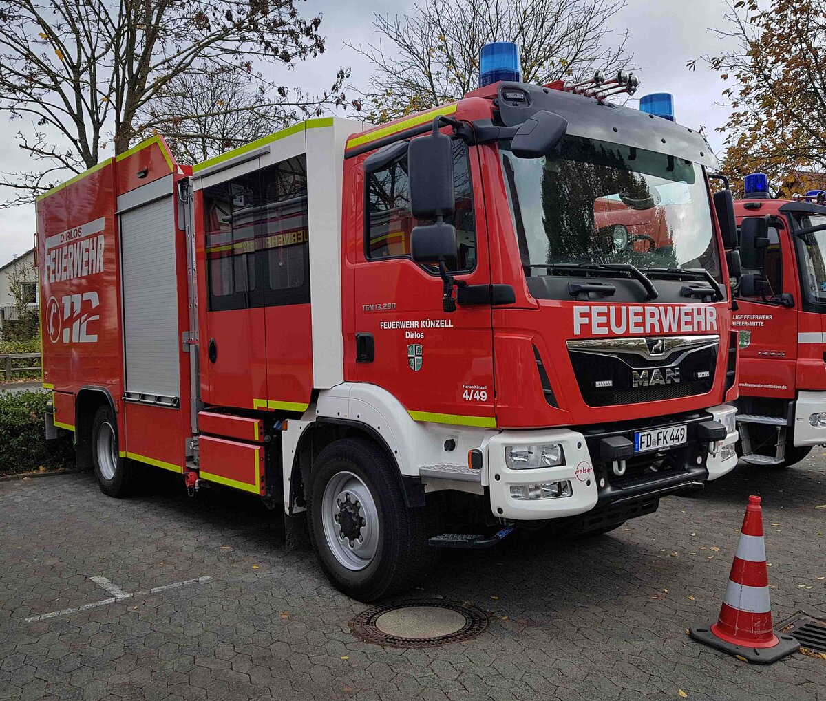 =MAN TGM als TSF-W-L der Feuerwehr KÜNZELL - DIRLOS steht anl. einer Ausbildung in Hünfeld, 11-2023
