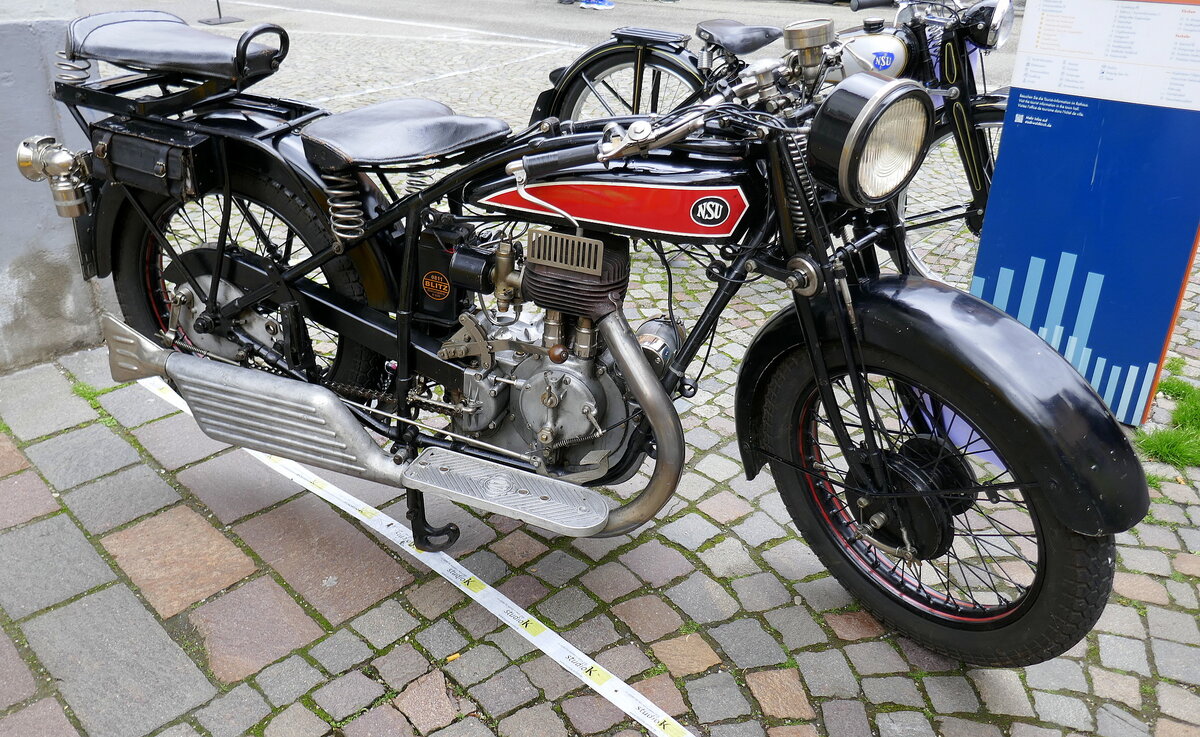 NSU 501T, Baujahr 1929, 1-Zyl.Motor mit 500ccm und 11PS, Originalzustand, Oldtimertreffen waldkirch 5.Mai 2024