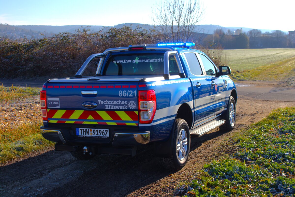 THW Groß Umstadt Ford Ranger PKW (Heros Groß Umstadt 86/21) am 02.02.25 bei einen Fototermin. Danke für das tolle Shooting