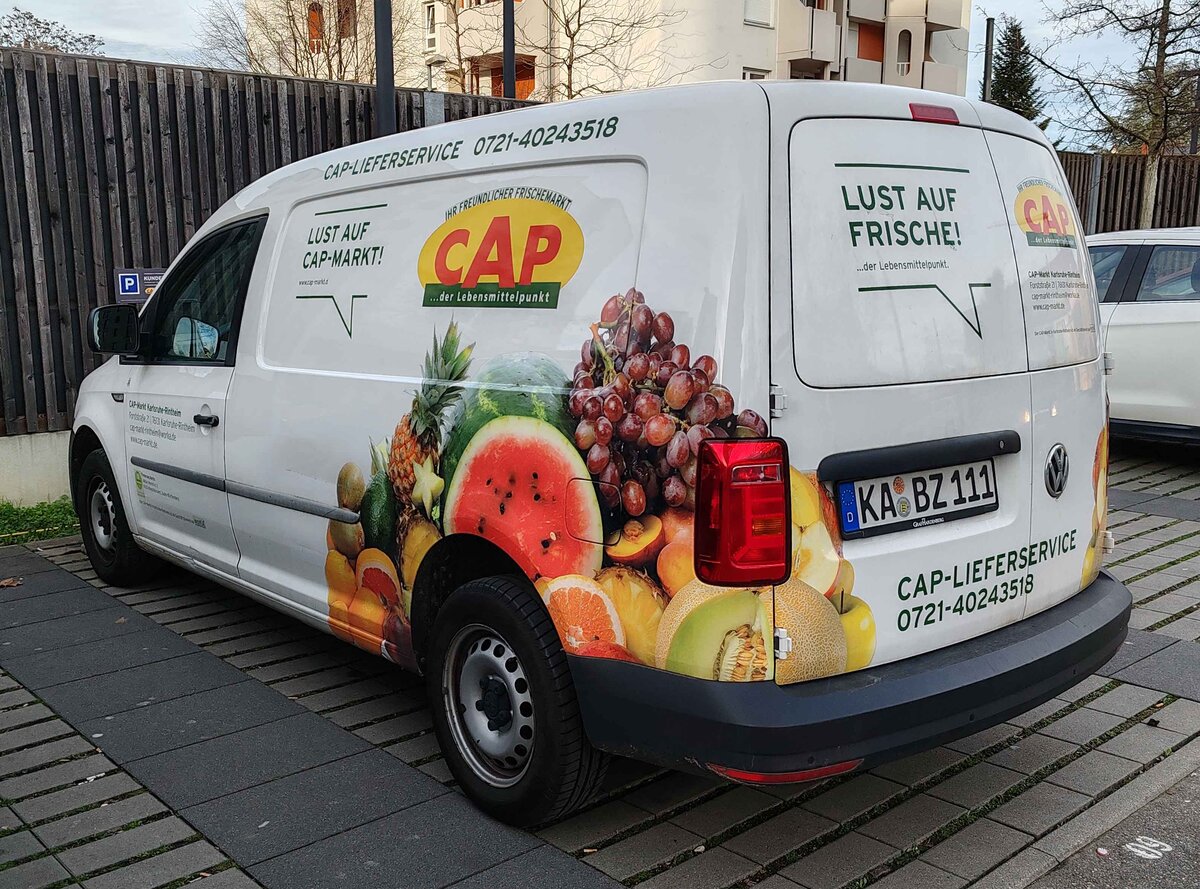 =VW Caddy als Lieferfahrzeug vom Karlsruher CAP-Markt, 06-2024