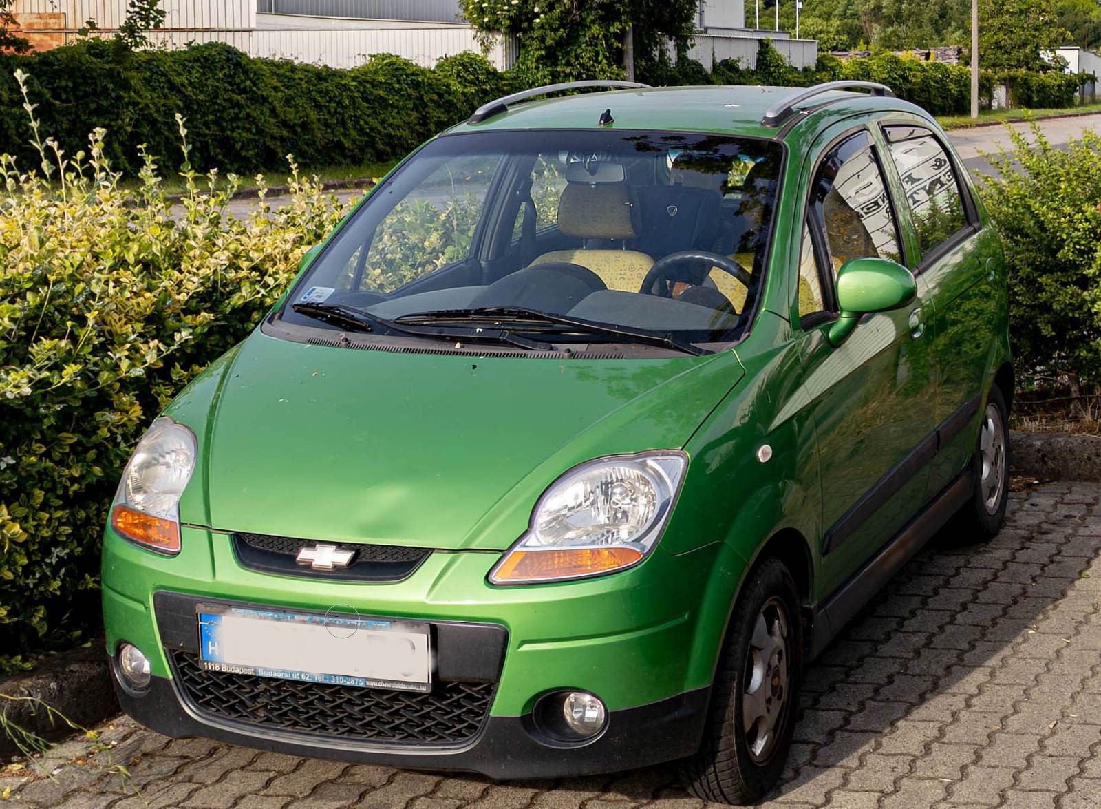 Chevrolet Spark in der Farbe Apfelgrün (apple green). Modelljahr: 2008. Foto: April, 2024.