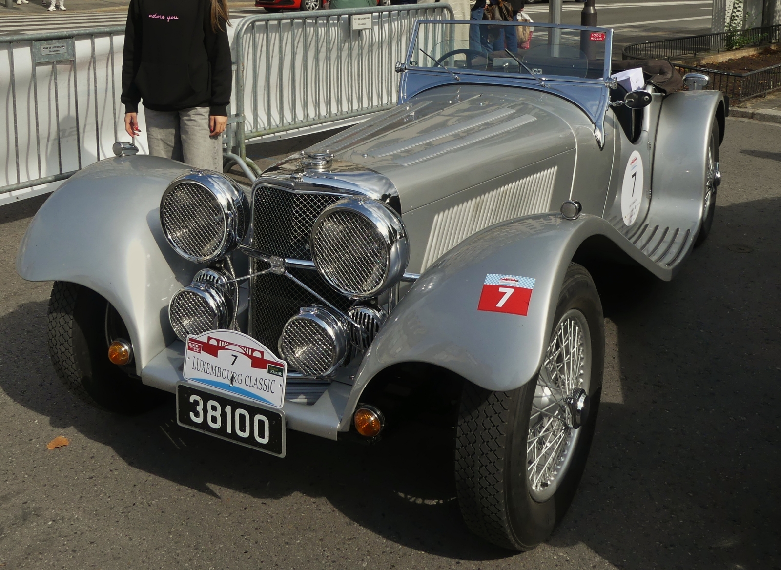 Jaguar SS 100 3,5; BJ 1938; war als Teilnehmer bei der Luxemburg Classic mit dabei. Luxemburg 14.09.2024