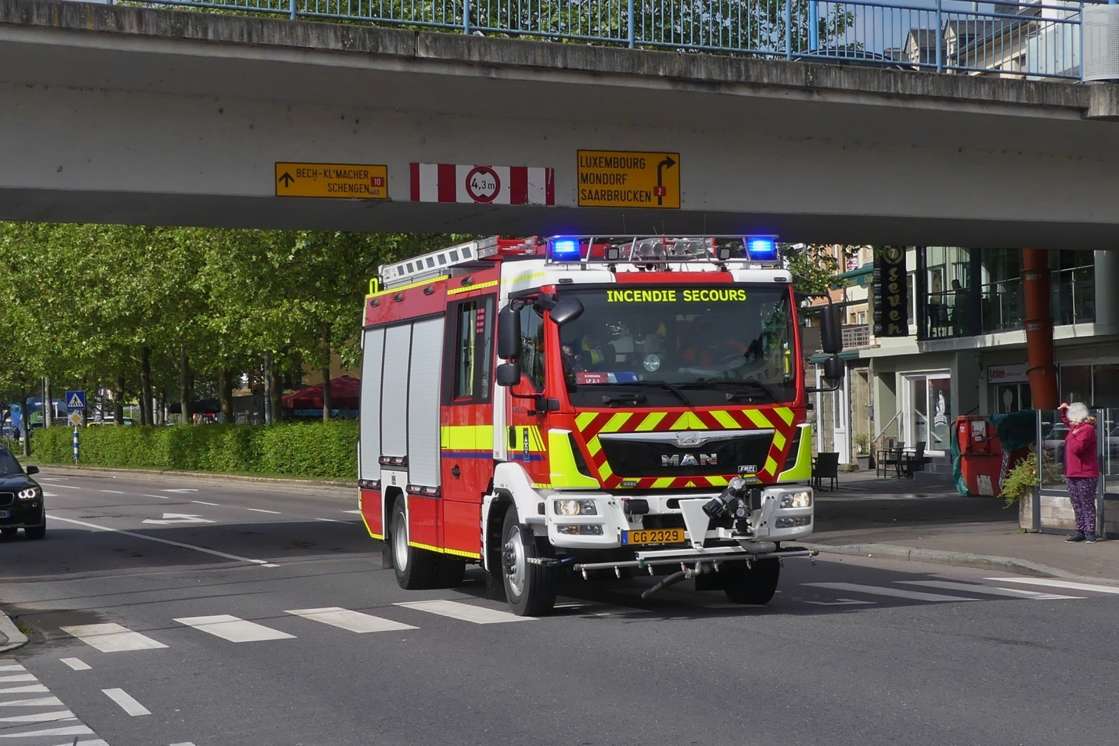 MAN Löschgruppenfahrzeug 2.1, der Wehr aus Schengen, aufgenommen in Remich am 20.05.2024