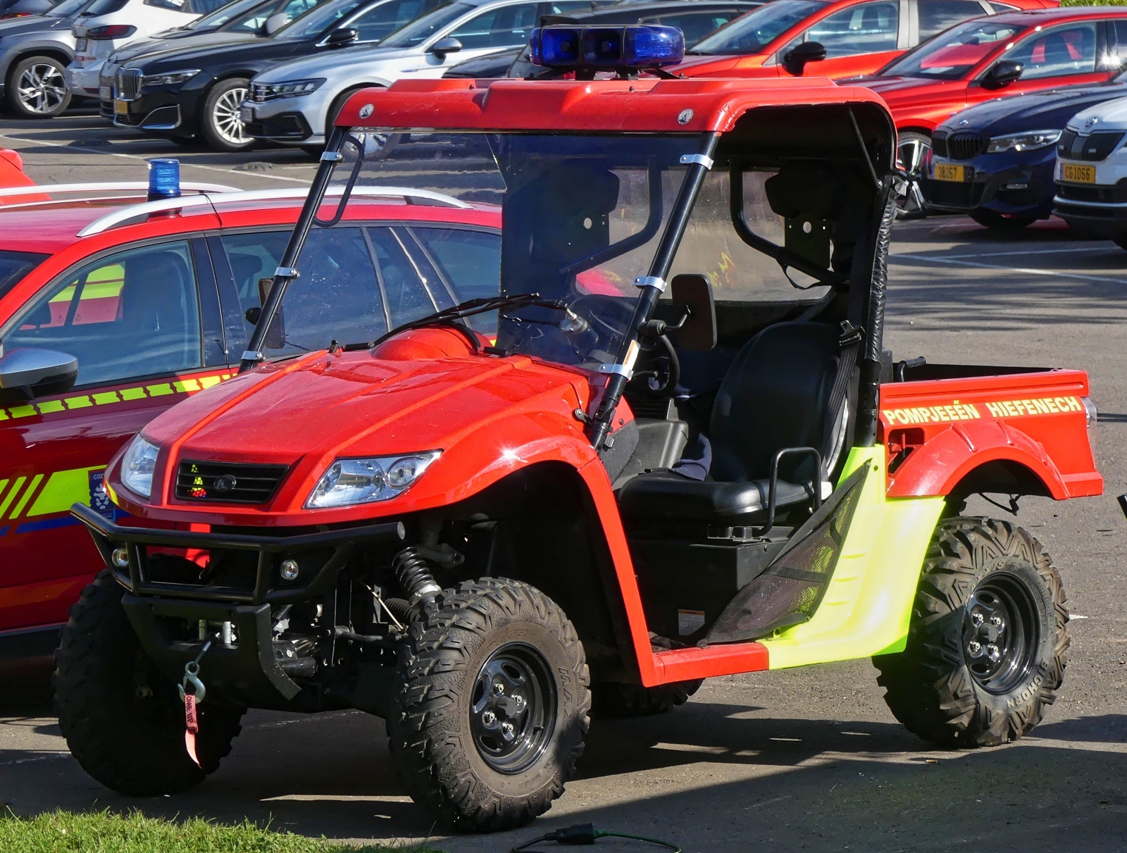 Quad der Wehr aus Heffingen, stand am Tag der Rettungsdienste in Echternach, auf dem Besucher Parkplatz. 22.09.2024