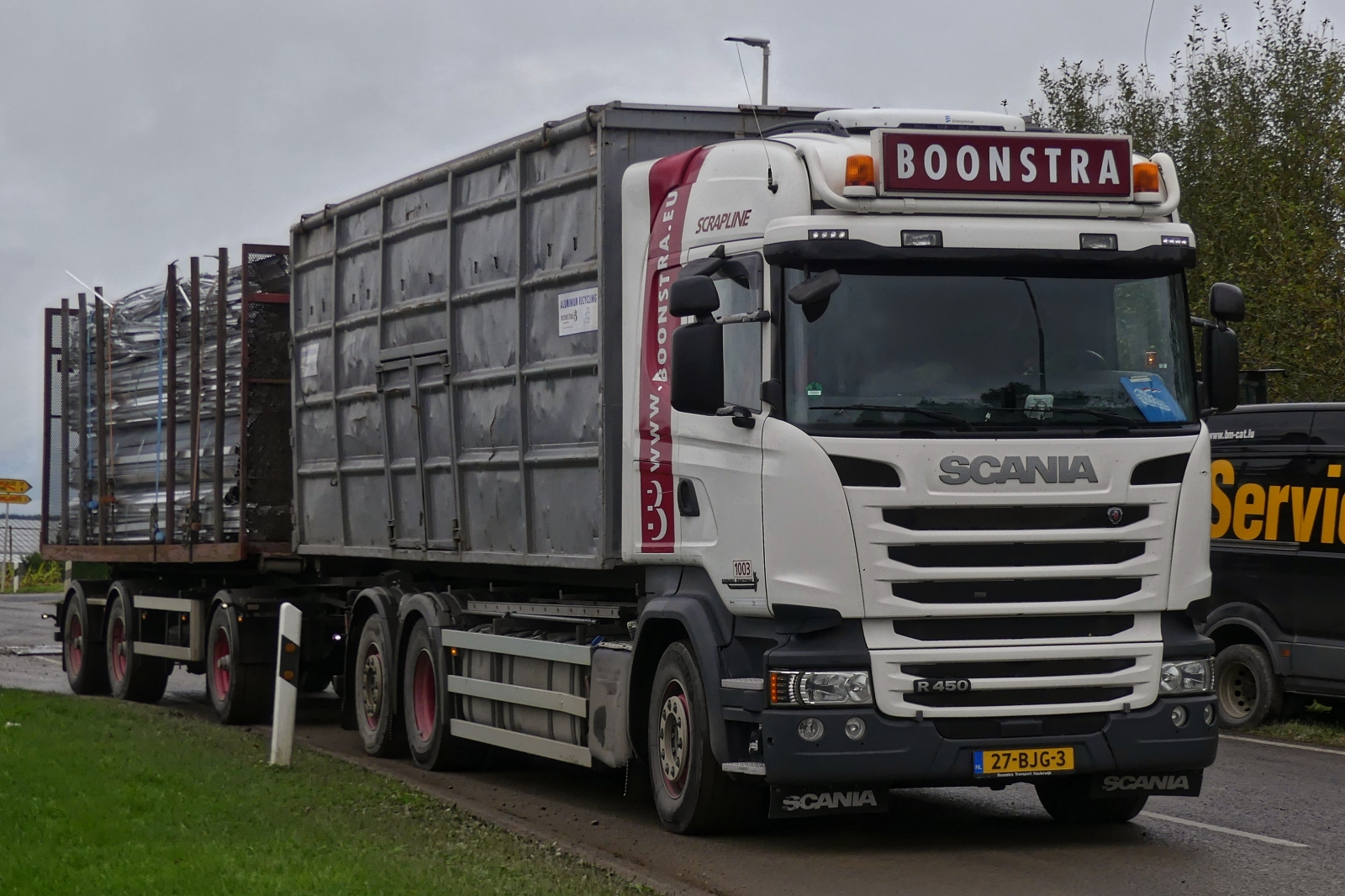 Scania R 450, Hngerzug, von Boonstra aus den Niederlanden, aufgenommen 10.2024