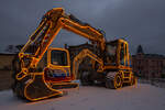 LIEBHERR A 918 und TAKEUCHI TB 216 am frühen Abend z.Z.