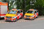 Berufsfeuerwehr Frankfurt am Main Mercedes Benz Vito ELW B-Dienst 1/11 und 2/11 am 21.07.24 in Frankfurt am Main beim Tag der offenen Tür der Wache 40