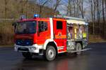 Feuerwehr Breuberg-Neustadt im Odenwald Mercedes Benz Atego LF20 Kats (Florian Breuberg 3/45) am 26.01.25 bei einen Fototermin.