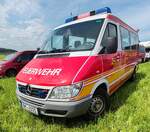 =MB Sprinter als MTF der Feuerwehrschule der Stadt FRECHEN, gesehen im Mai 2024 auf dem Besucherparkplatz der RettMobil in Fulda