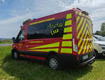 =Ford Transit als MTW der Feuerwehr GÄDHEIM-OTTENDORF steht im Mai 2024 auf dem Besucherparkplatz der RettMobil in Fulda