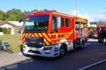 Feuerwehr Hanau Mittelbuchen MAN TGM MLF bei Jahresabschlussübung am 05.10.24 in Hanau Steinheim