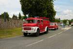 Mercedes Benz Feuerwehrfahrzeug am 04.07.21 bei einer Oldtimer Parade zum Jubiläum 75 Jahre Kreisfeuerwehrverband Gießen in Lich (Hessen)