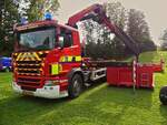 Scania R480 Wechselladefahrzeug (WLF), war beim Tag der Retungsdienste See in Echternach ausgestellt. 22.09.2024