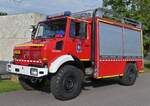 Mercedes Benz Unimog (TLF 2000) des CGDIS, steht für den Notfall, Einsatzbereit im Außenbereich, am Tag der Rettungsdienste in Echternach. 22.09.2024