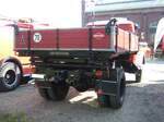 Heckansicht des Magirus Mercur Kipper-LKW aus dem Jahr 1965. Treffen für Feuerwehr-Oldtimer am 14.09.2024 an der  Alten Dreherei  in Mülheim an der Ruhr.