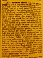 Zeitungsberichtausschnitt vom Aug.1902 bzgl. Automobilrennen PARIS-WIEN
in einer regionalen Zeitung; wie hier zu entnehmen ist, gab es auch dazumal schon sehr viele interessierte  Fahrzeugbilder-Fotografen  welche das Ereignis bildlich festgehalten haben; Bildaufnahme:241211