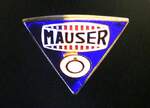 Firmenlogo Mauser Oberndorf/Neckar, am Einspurauto von 1926, Jan.2024