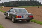 Heckansicht des MB 350 SLC bei der Luxemburg Classic Rallye.