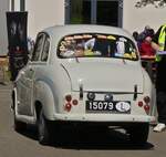 Heckansicht des Austin A35, gesehen bei der ACL Classic Tour nahe dem Treffpunt zur Mittagspause in Lieler.