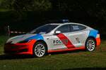 Tesla, der luxemburgischen Polizei, war am Tag der Rettungsdienste in Echternach zu sehen.