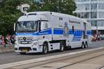 Mercedes Benz Actros Rntgenwagen zur LKW-Kontrolle, der Zollverwaltung, gesehen bei der Militrparade zum Nationalfeiertag in der Stadt Luxemburg.