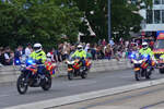 Einige BMW-Motorrder der Ersthelfer des CGDIS, nahmen an der Militrparade zum Nationalfeiertag in der Stadt Luxemburg teil.