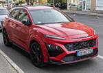 Hyundai Kona N aus der ersten Generation in der Farbe Racing Red. Foto: September, 2024.