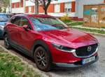 Mazda CX-30 in Soul Red, fotografiert in April, 2021.