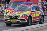 Mercedes Benz GLE, (SAMU); Notarztwagen des CGDIS, nahm an der Militärparade am 23.06.2024 in der Stadt Luxemburg teil.