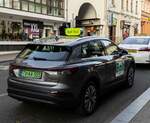 Rückansicht: Audi Q4 E-tron als Taxi.