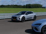 Jaguar I-Pace, auf dem Weg zur Probefahrt über den Goodyear Circuit, beim e-Day in Colmar Berg.